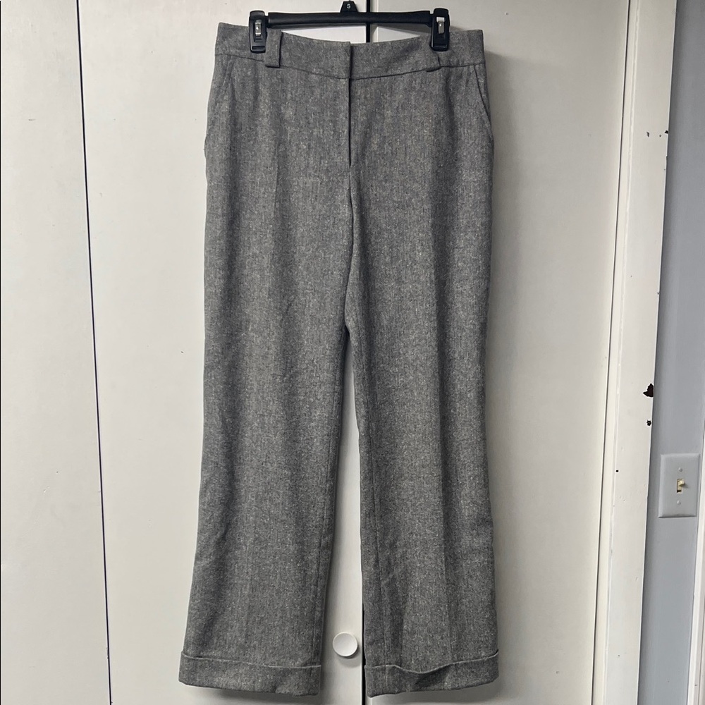 J. Crew Gray Wide-Leg Trousers